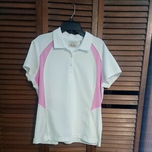 EP Pro White and Pink Button Down Shirt